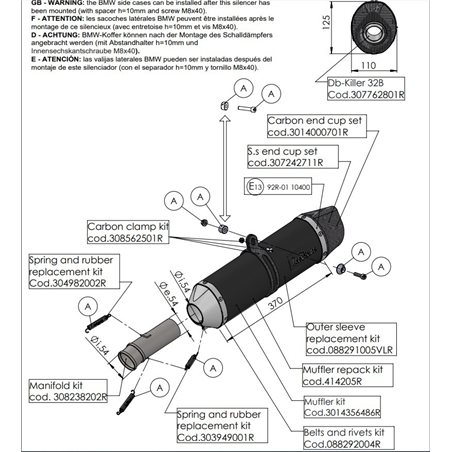 BMW F 800 R 2017 - 2020 LV ONE EVO BLACK EDITION BMW F 800 R 2017 - 2020 LV ONE EVO BLACK EDITION